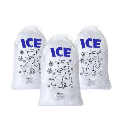 Durable Ice Plastic Bags Portable Drawstring Ice Bags Leak Proof