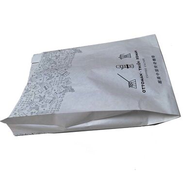 Biodegradable White Kraft Paper Pouch Custom Logo Side Gusset Bags Eco Friendly