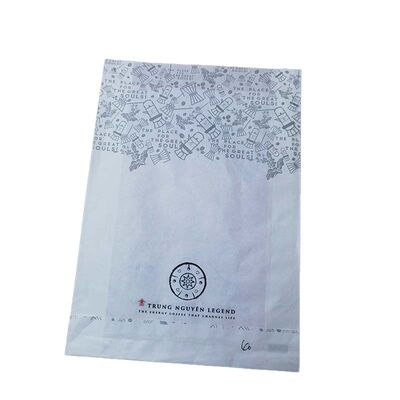 Biodegradable White Kraft Paper Pouch Custom Logo Side Gusset Bags Eco Friendly