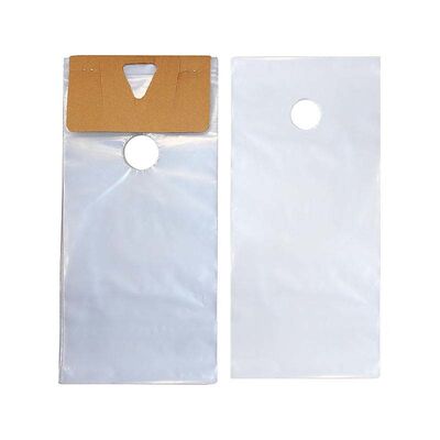 Clear Plastic Door Hanger Bags Moisture Resistant / Dust Resistant Door Knob Bags