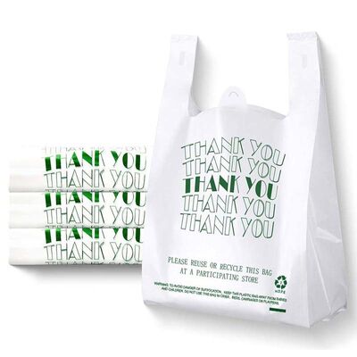 Thick Plastic T Shirt Bags Tear Resistant Vest Style Carrier Bags Waterproof