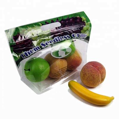 High Clarity Micro Perforated Bag Custom Printed Vented Produce Pouch With Handle