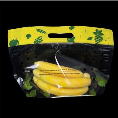 Custom Printed Vented Plastic Produce Bags Leakproof Fresh Fruit Bag Tear Resistant
