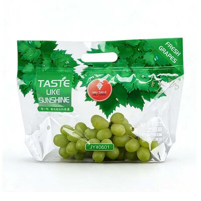 Anti Fog Vented Produce Bags High Clarity Fresh Fruit Bags Die Cut Handle