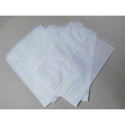 Flat Satchel Paper Bag Custom Printed V Bottom Paper Pouches White