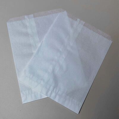 Flat Satchel Paper Bag Custom Printed V Bottom Paper Pouches White