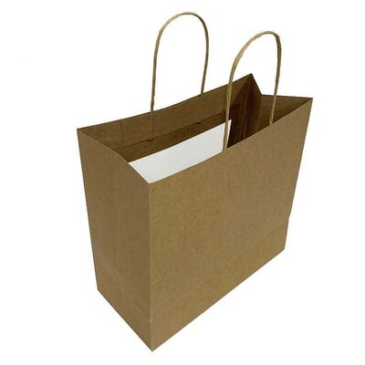 Compostable Kraft Paper Gift Bag Eco Friendly Paper Tote Bags Sturdy