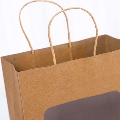Compostable Kraft Paper Gift Bag Eco Friendly Paper Tote Bags Sturdy