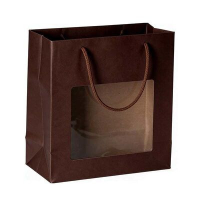 Reusable Twisted Handle Paper Bag Compostable Paper Food Gift Bags Eco Friendly