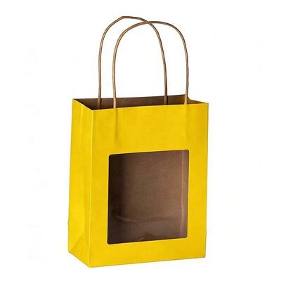 Reusable Twisted Handle Paper Bag Compostable Paper Food Gift Bags Eco Friendly