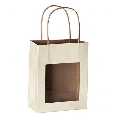 Reusable Twisted Handle Paper Bag Compostable Paper Food Gift Bags Eco Friendly