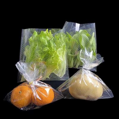 Self Adhesive Micro Perforated Plastic Bags Breathable Vegetable Produce Bag High Clarity