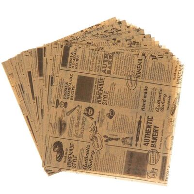 Versatile Greaseproof Food Wrapping Paper Anti Stick Bakery Wrapping Paper Brown