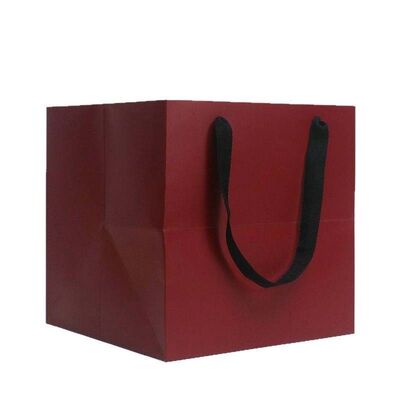 Solid Color Kraft Tote Bags Thickened Square Bottom Gift Bags Large Capacity
