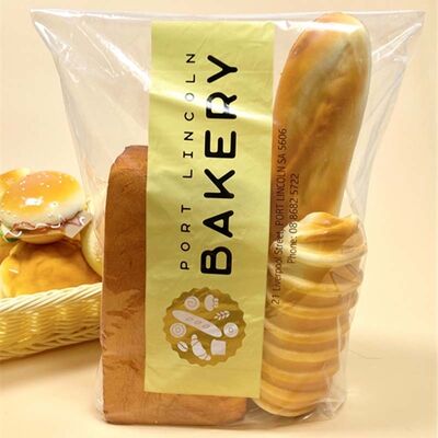 High Clear Plastic Bread Bag Self Adhesive PE Plastic Bags Moisture Resistant With Custom Labels