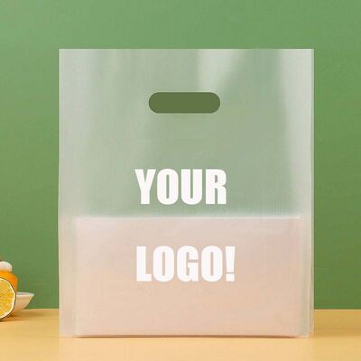 Customizable Plastic Shopping Bags Frosted Die Cut Bags Lightweight