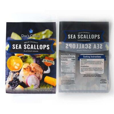 Custom Recyclable Plastic Bag Food Grade Seafood Plastic Bags Three Side Seal High Barrier Packaging