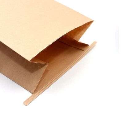 Eco Friendly SOS Paper Bags Brown Tin Tie Paper Bags Reusable For Bakery Packaging