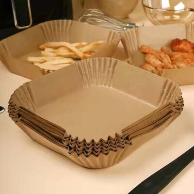 High Temperature Air Fryer Safe Paper Greaseproof Square Baking Liners Customized