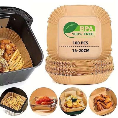 High Temperature Air Fryer Safe Paper Greaseproof Square Baking Liners Customized
