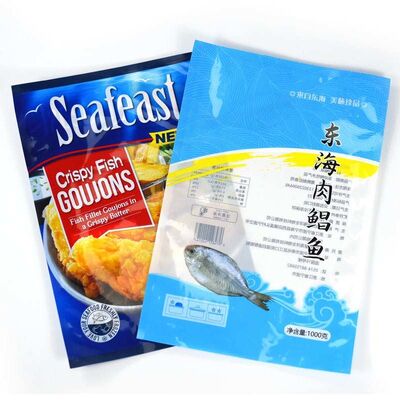PE Recyclable Plastic Bag Leak Proof Frozen Fish Bags Customizable