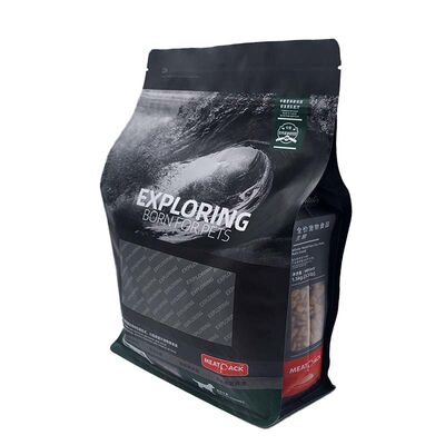 Customized Pet Food Packaging Bag Eight-Side Seal Composite Zipper Plastic Bag