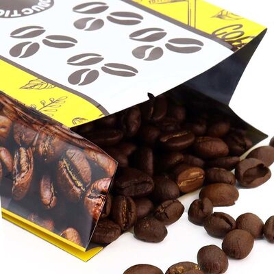Custom Printed Branded Matte Flat Bottom Coffee Beans Zipper Packaging Bags