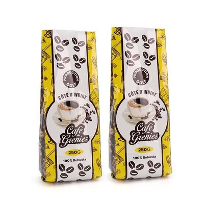 Custom Printed Branded Matte Flat Bottom Coffee Beans Zipper Packaging Bags