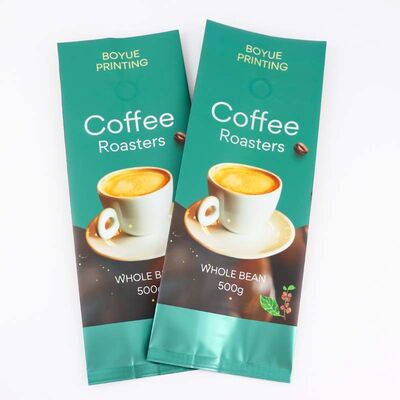 Custom Printed Coffee Bean Packaging Bag Self-Standing Zipper Coffee Bag With Valve Seal Premium Barrier Pouch