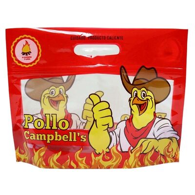Plastic Printed Roast Chickens Baked Packaging Stand Up Pouch With Zipper Lock Waterproof Hot Food Safe