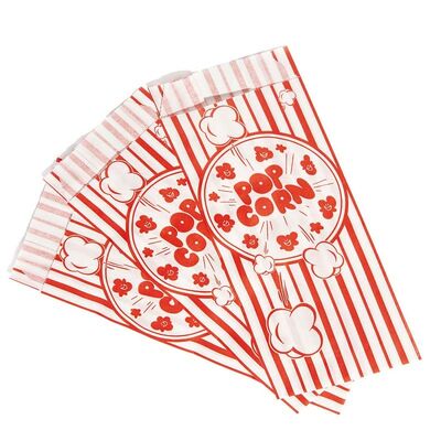 Custom Popcorn Side Gusset Paper Packaging Bags Disposable Food Grade Snack Bags For Party