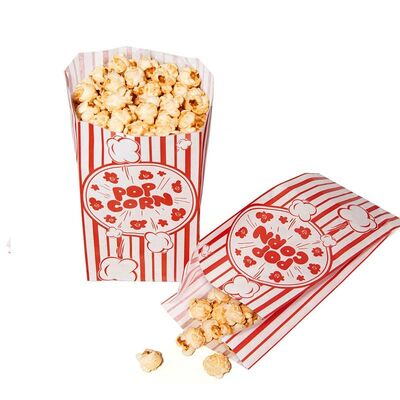 Custom Popcorn Side Gusset Paper Packaging Bags Disposable Food Grade Snack Bags For Party