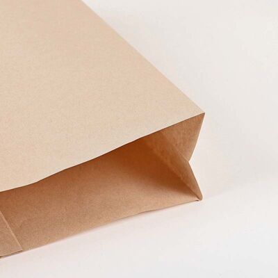 Custom Blank Brown Kraft SOS Paper Grocery Bags Square Bottom Eco-Friendly Takeaway Retail Paper Bags
