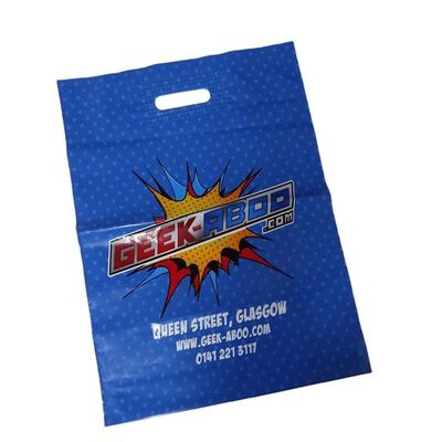 Die Cut Printed Plastic Shopping Bags Thick Waterproof Disposable Packaging For Supermarket Retail