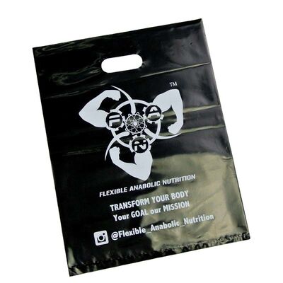 Die Cut Printed Plastic Shopping Bags Thick Waterproof Disposable Packaging For Supermarket Retail