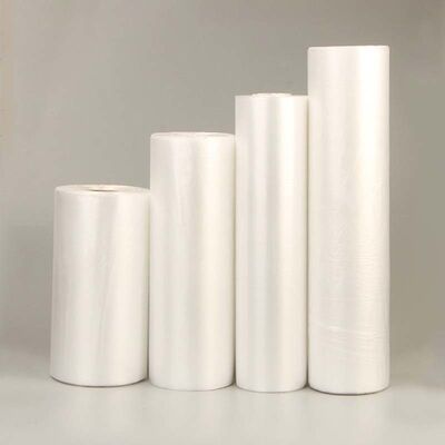 Food Grade PE Perforated Produce Bag Roll Transparent Easy Tear Plastic Sack For Supermarket Fruit Meat Self Weighing