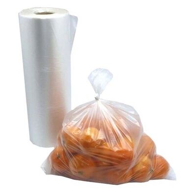 Food Grade PE Perforated Produce Bag Roll Transparent Easy Tear Plastic Sack For Supermarket Fruit Meat Self Weighing