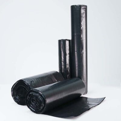 Custom Black Roll Trash Bags Heavy Duty Perforated Plastic Garbage Bags For Commercial Household Use