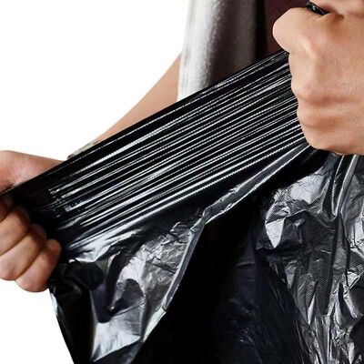 Custom Black T-Shirt Handle Garbage Bags Heavy Duty Vest Plastic Trash Bags For Household Commercial Cleaning