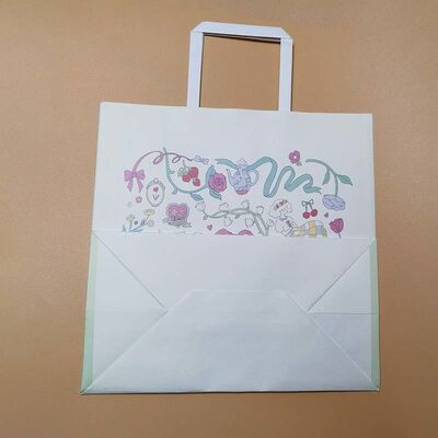 Solid Thick Kraft Paper Tote Bags Multi Color Option Heavy Duty Packaging For Bakery Takeaway Restaurant Gift