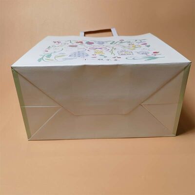 Solid Thick Kraft Paper Tote Bags Multi Color Option Heavy Duty Packaging For Bakery Takeaway Restaurant Gift