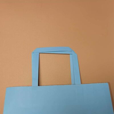 Recyclable Flat Handle Kraft Paper Bags Custom Size Gift Sacks For Supermarket Souvenir Merchandise Packing