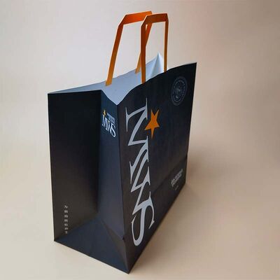 Custom Recyclable Flat Handle Kraft Paper Bags – Eco-Friendly Shopping Bags For Retail Souvenir Promotional Packaging
