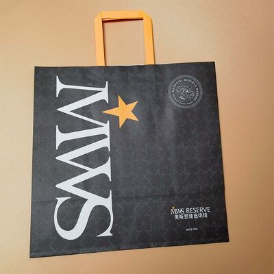 Custom Recyclable Flat Handle Kraft Paper Bags – Eco-Friendly Shopping Bags For Retail Souvenir Promotional Packaging
