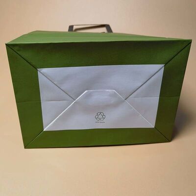 Custom Solid Color Kraft Paper Shopping Bags Flat Paper Handle Retail Gift Paper Bags For Boutique Apparel