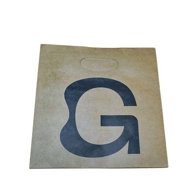 Die Cut Reinforced Kraft Paper Bags Custom Logo Print Eco Thick Packaging For Retail Brand Promotion