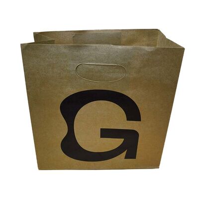 Die Cut Reinforced Kraft Paper Bags Custom Logo Print Eco Thick Packaging For Retail Brand Promotion