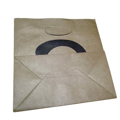 Die Cut Reinforced Kraft Paper Bags Custom Logo Print Eco Thick Packaging For Retail Brand Promotion