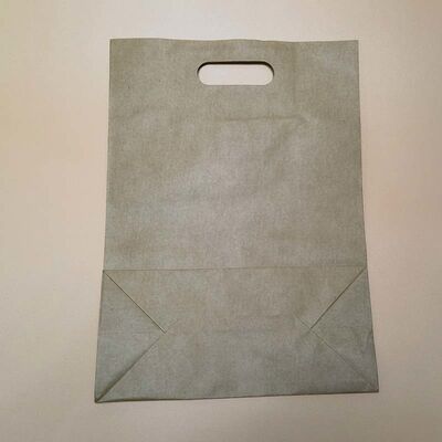 Natural Kraft Die Cut Handle Bags Full Color Printed Recyclable Sacks For Bakery Restaurant Gift Shopping