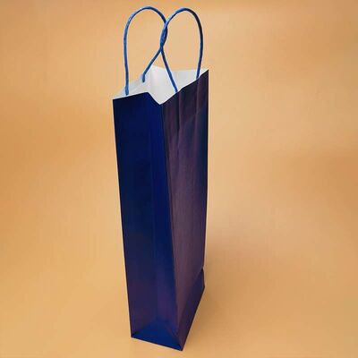 Recyclable Kraft Paper Single Bottle Wine Carrier Bags Eco Friendly High Strength Wine Gift Bags For Wine Store Supermarket Custom Sizes